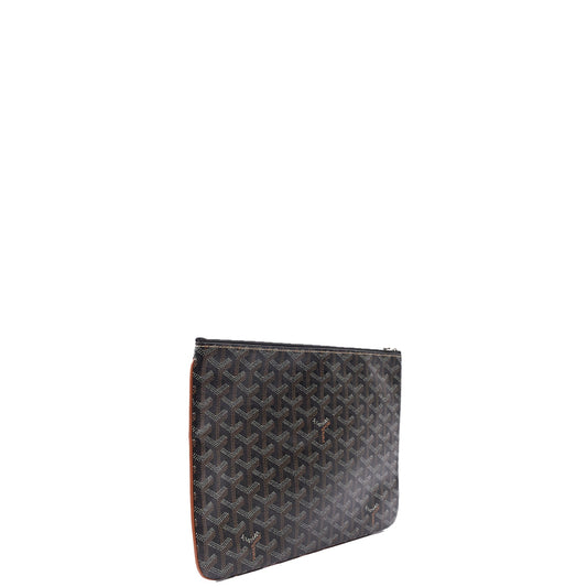 Goyard Clutch Senat Pouch PM in Brown, Leather — Side View