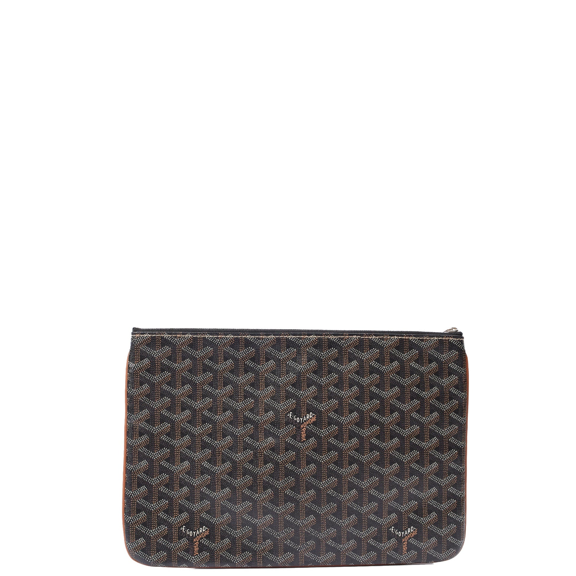 Goyard Clutch Senat Pouch PM in Brown, Leather — Back View