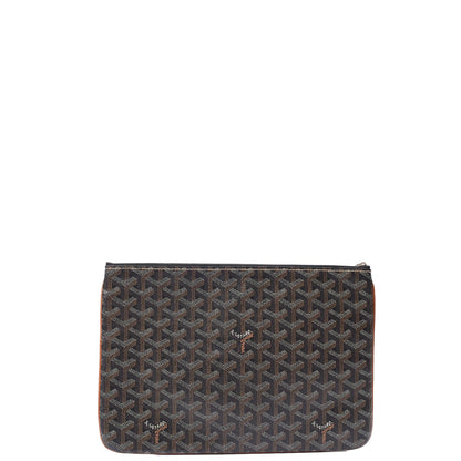 Goyard Clutch Senat Pouch PM in Brown, Leather — Back View