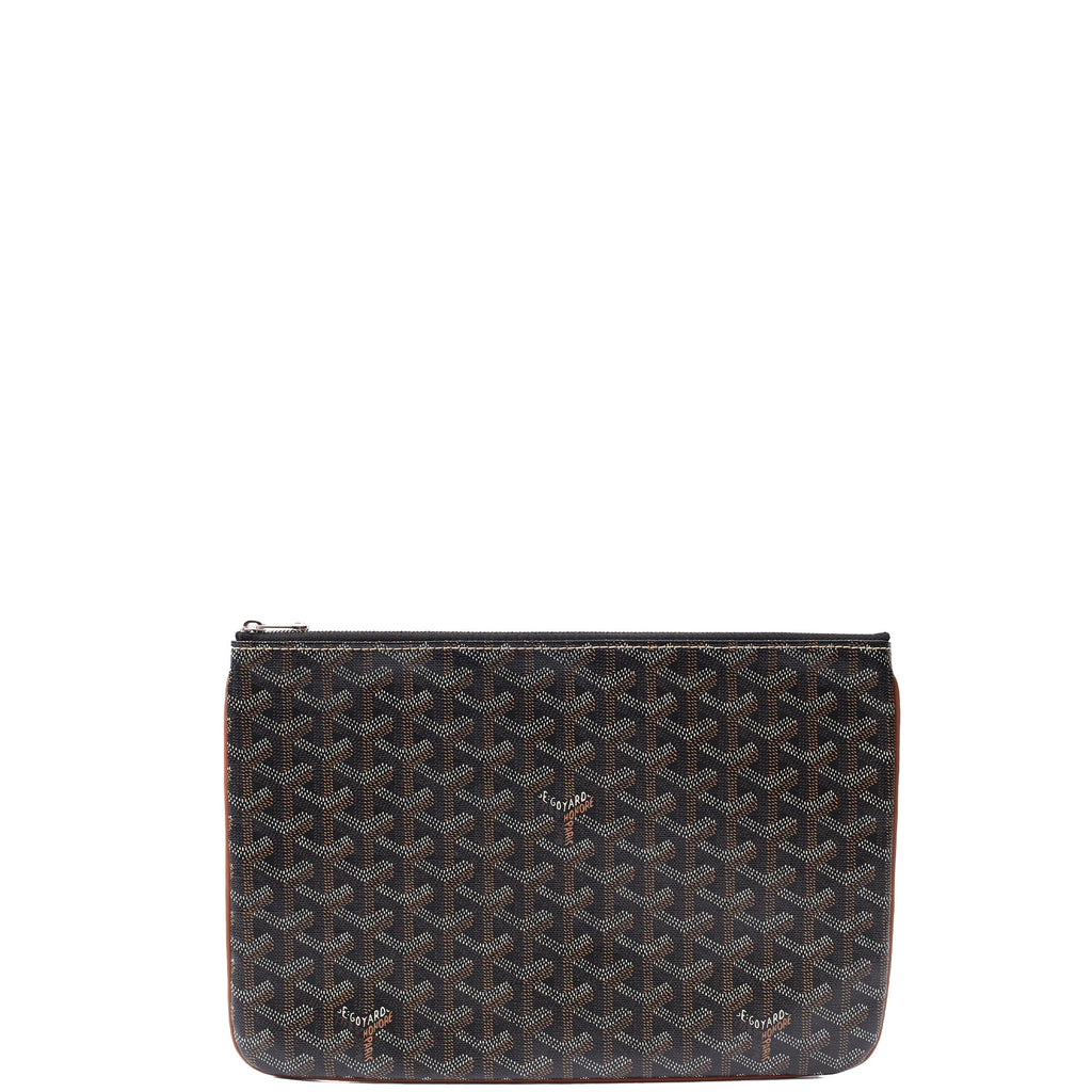 Goyard Clutch Senat Pouch PM in Brown, Leather — Front View
