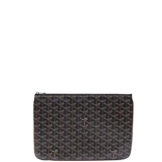 Goyard Clutch Senat Pouch PM in Brown, Leather — Front View