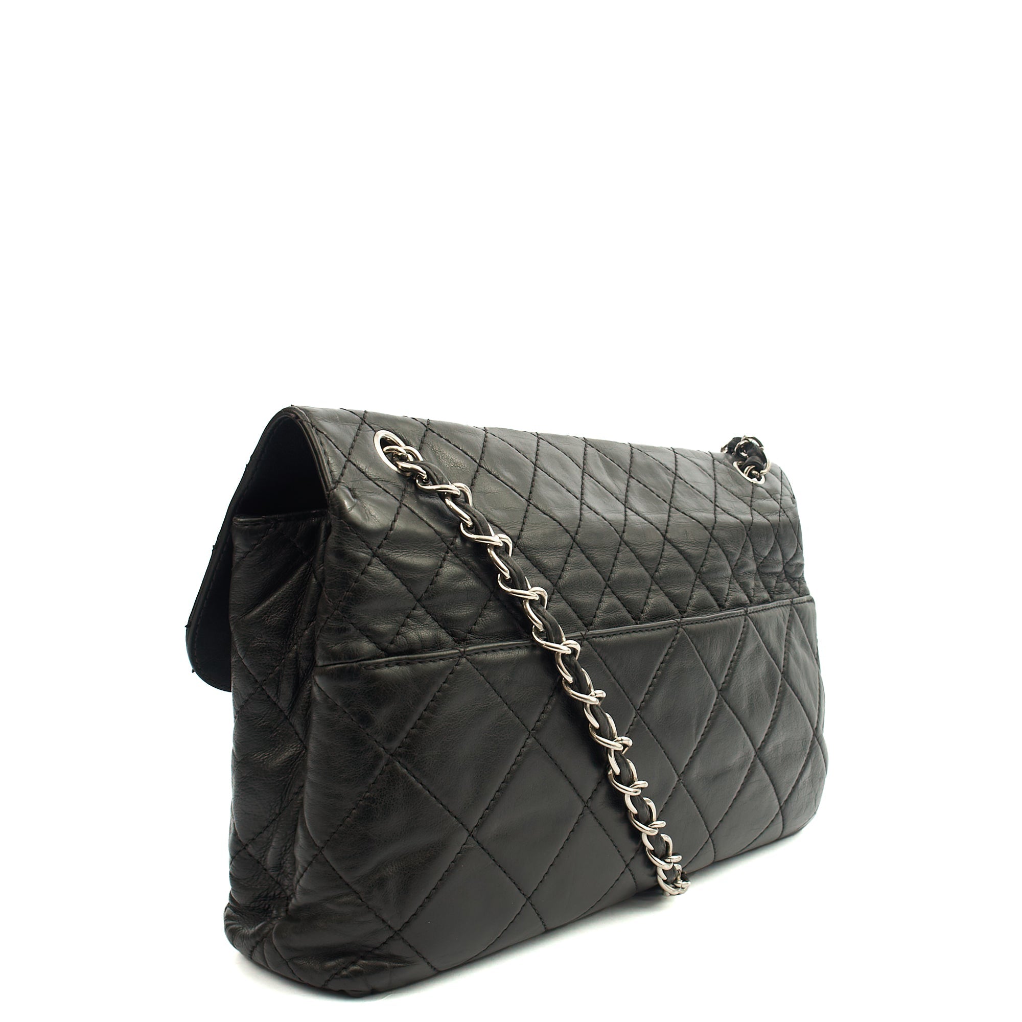 Chanel Shoulder Bag Business Affinity Flap Bag in Black, Calfskin Leather — Alternate View 11