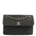 Chanel Shoulder Bag Business Affinity Flap Bag in Black, Calfskin Leather — Front View