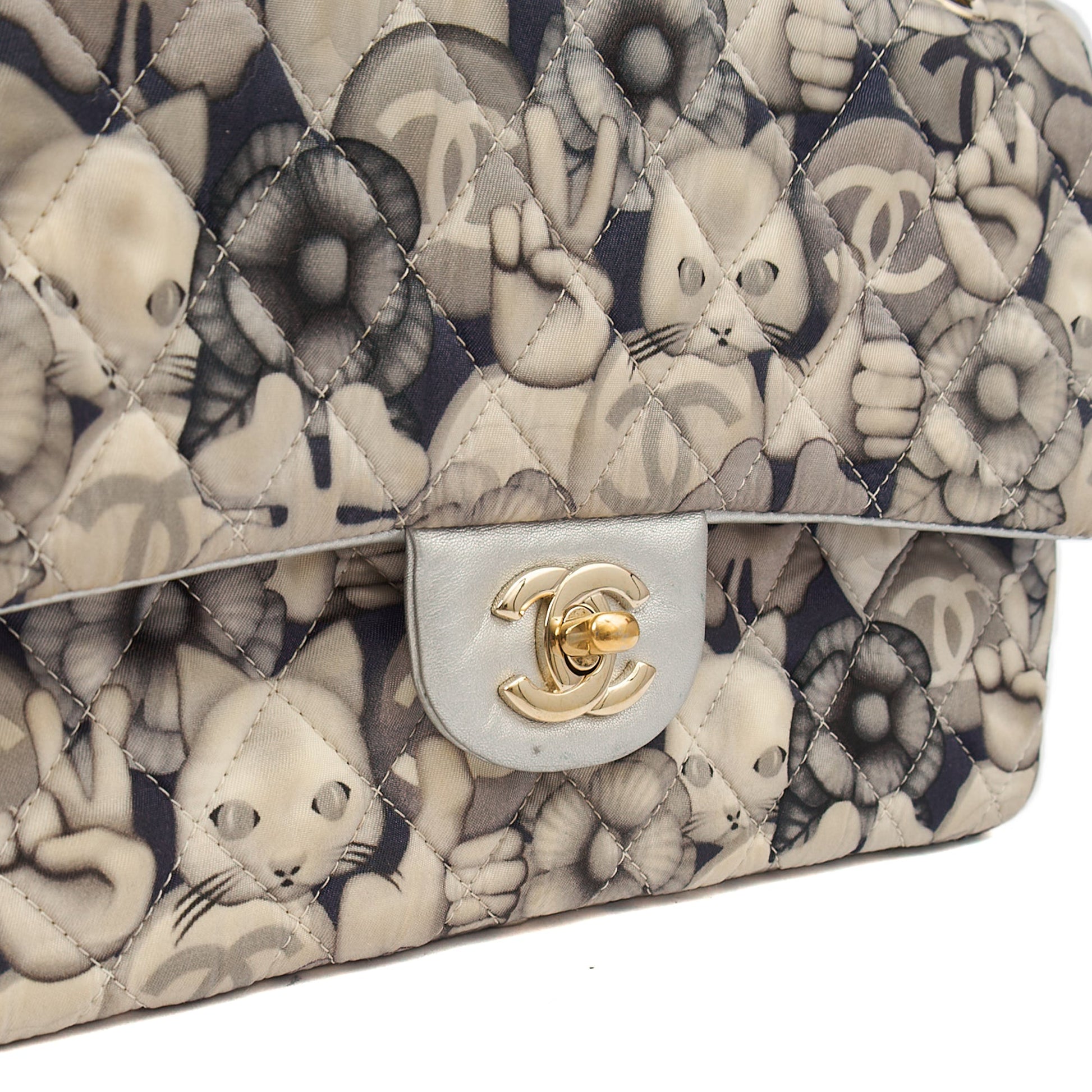 Chanel Shoulder Bag Classic Double Flap - Medium in Print, Fabric — Side View