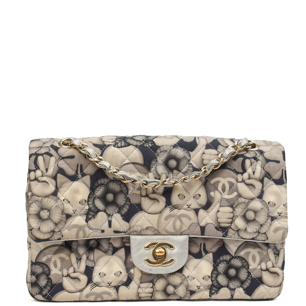 Chanel Shoulder Bag Classic Double Flap - Medium in Print, Fabric — Front View