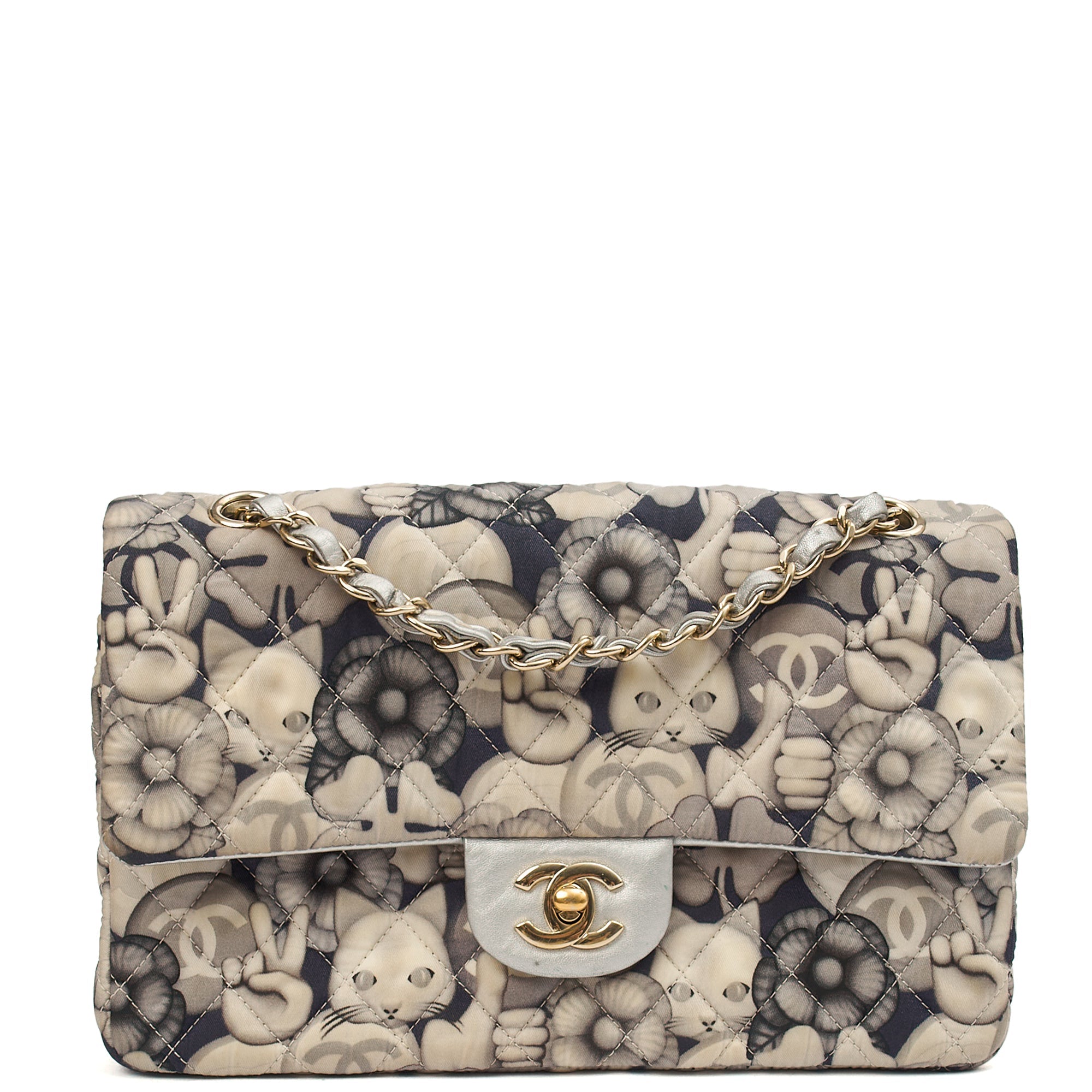 Chanel Shoulder Bag Classic Double Flap - Medium in Print, Fabric — Front View