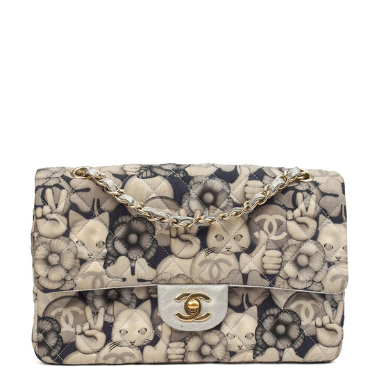 Chanel Shoulder Bag Classic Double Flap - Medium in Print, Fabric — Front View
