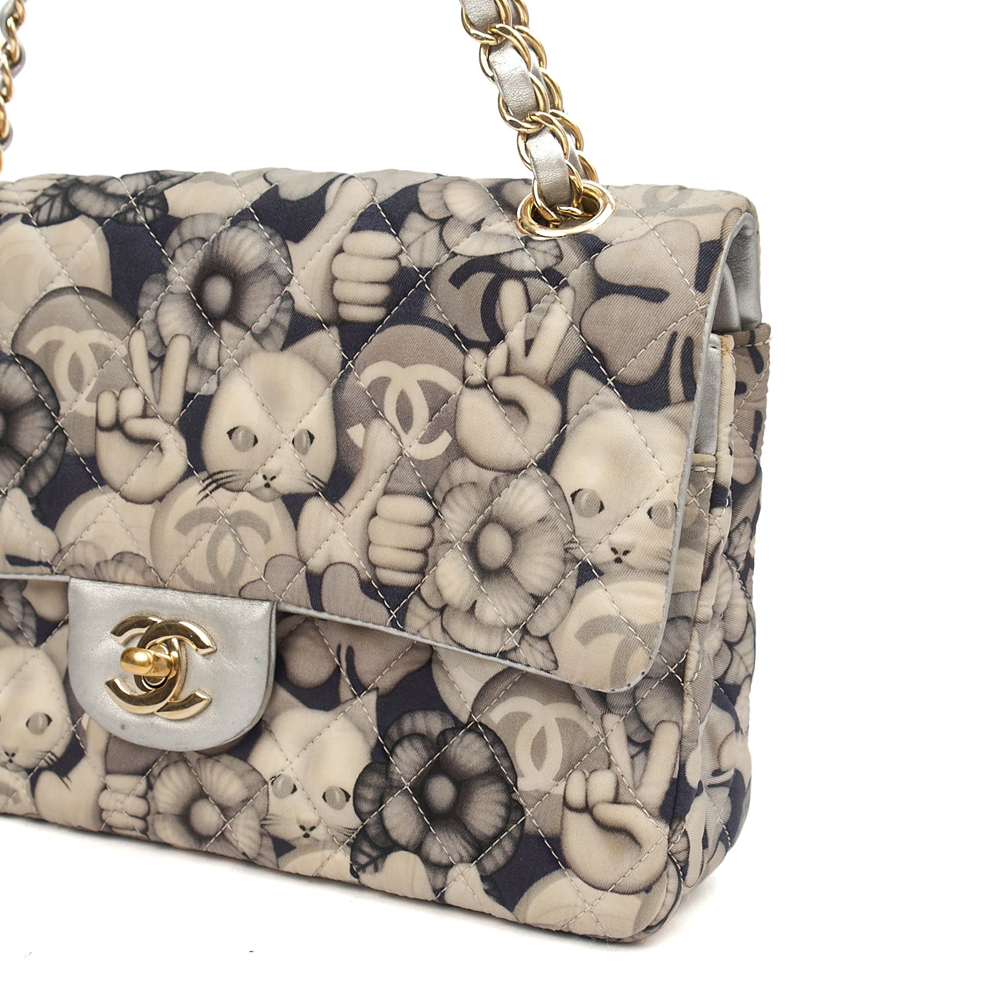 Chanel Shoulder Bag Classic Double Flap - Medium in Print, Fabric — Alternate View 9