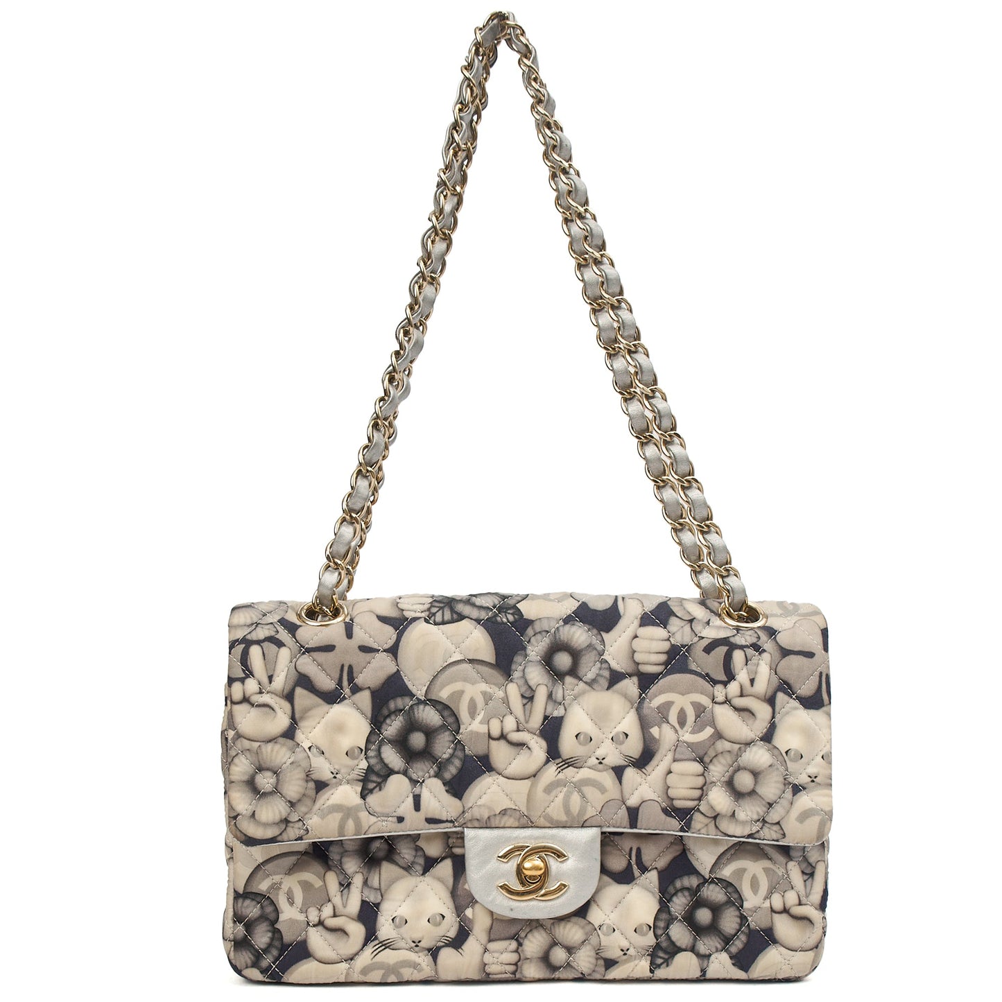 Chanel Shoulder Bag Classic Double Flap - Medium in Print, Fabric — Lifestyle View