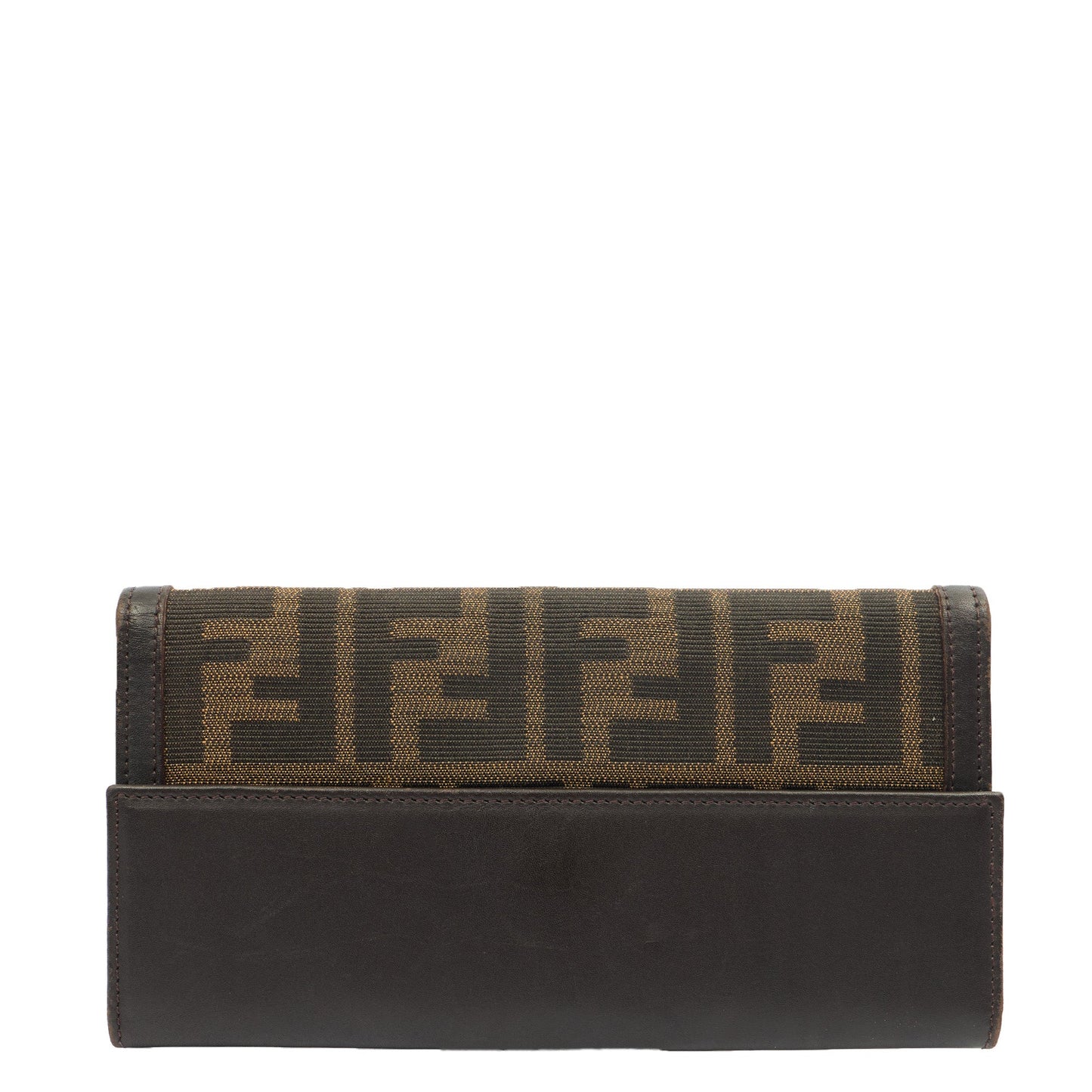 Fendi Purse Continental Wallet in Zucca FF, Canvas — Back View