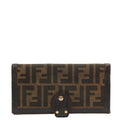 Fendi Purse Continental Wallet in Zucca FF, Canvas — Front View