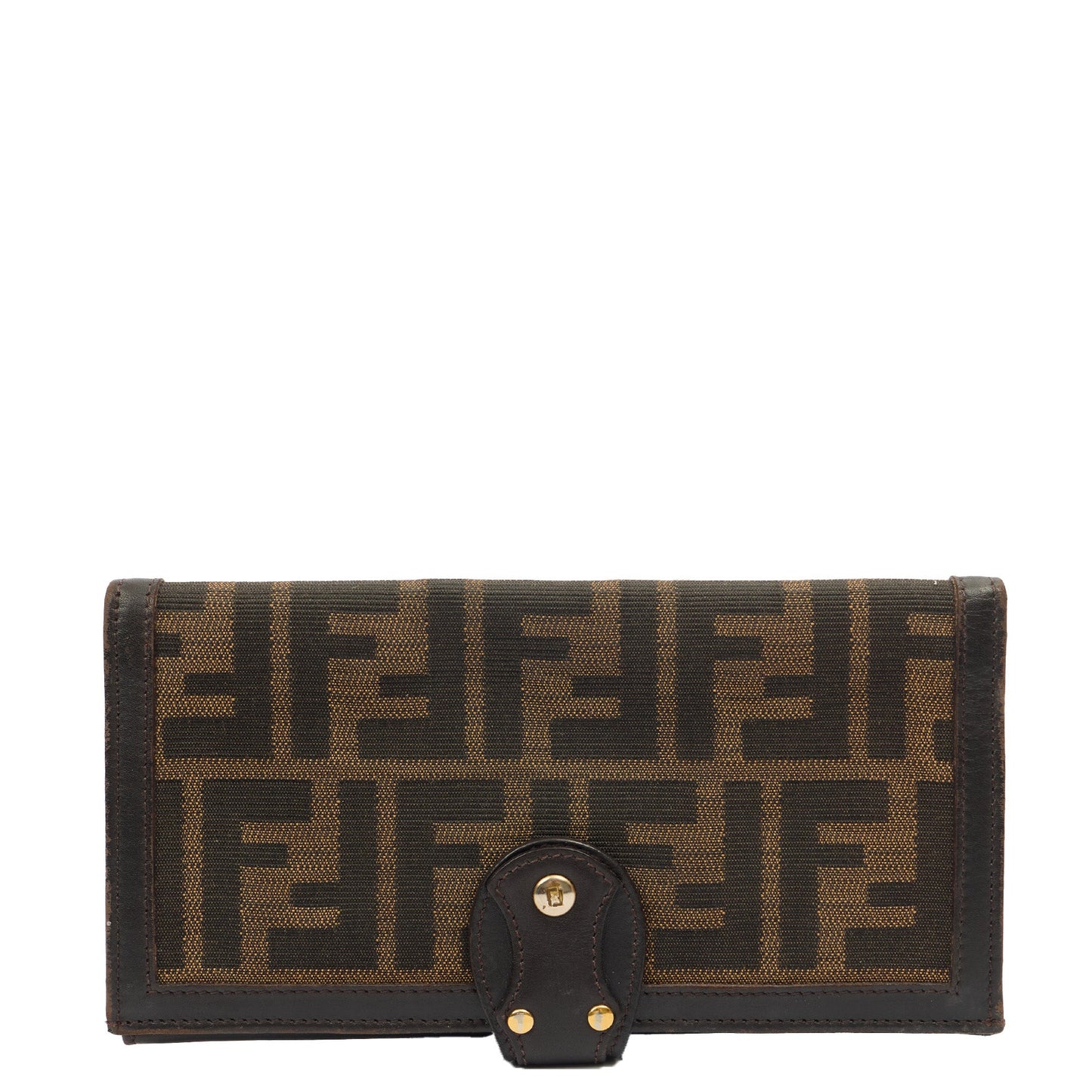 Fendi Purse Continental Wallet in Zucca FF, Canvas — Front View