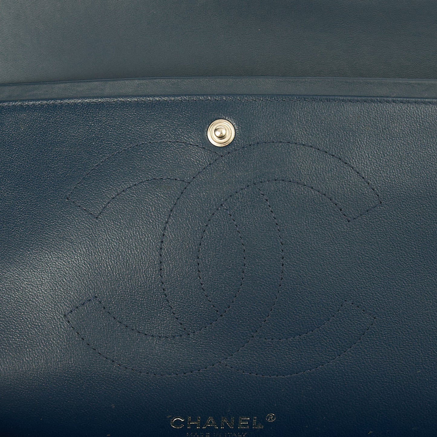 Chanel Shoulder Bag Classic Double Flap - Large in Blue, Patent Leather — Alternate View 32