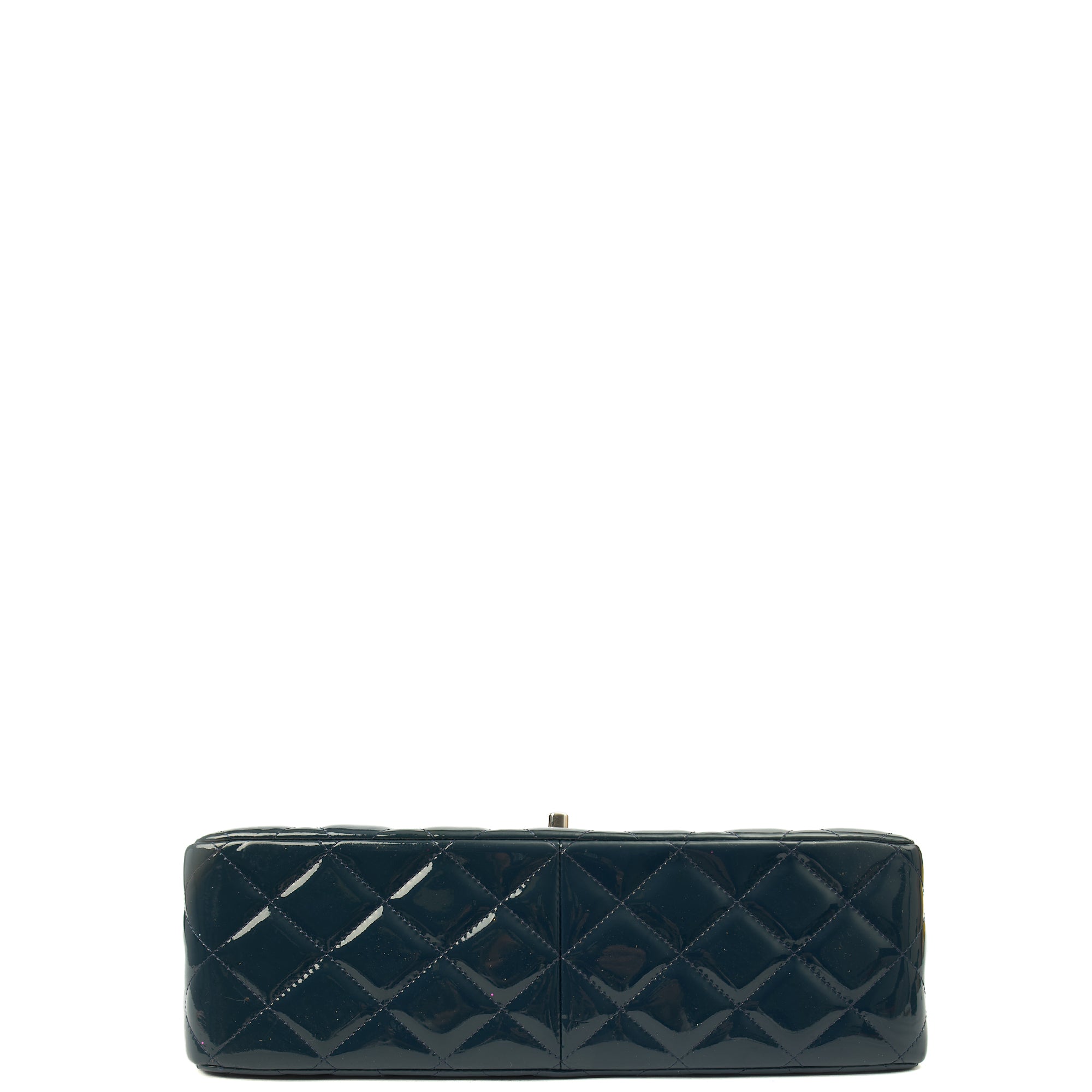 Chanel Shoulder Bag Classic Double Flap - Large in Blue, Patent Leather — Alternate View 15