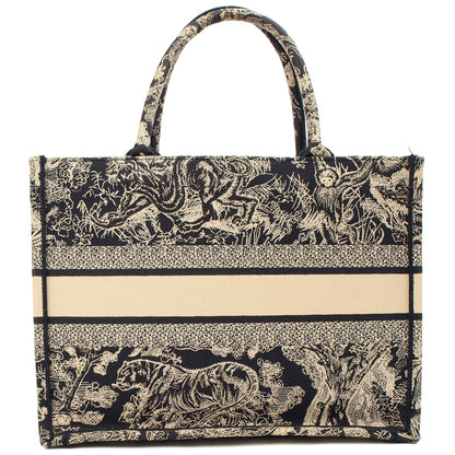 Christian Dior Tote Book Tote - Medium in Blue, Fabric — Top View