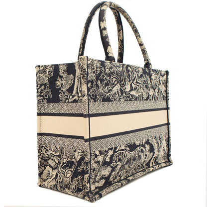 Christian Dior Tote Book Tote - Medium in Blue, Fabric — Back View