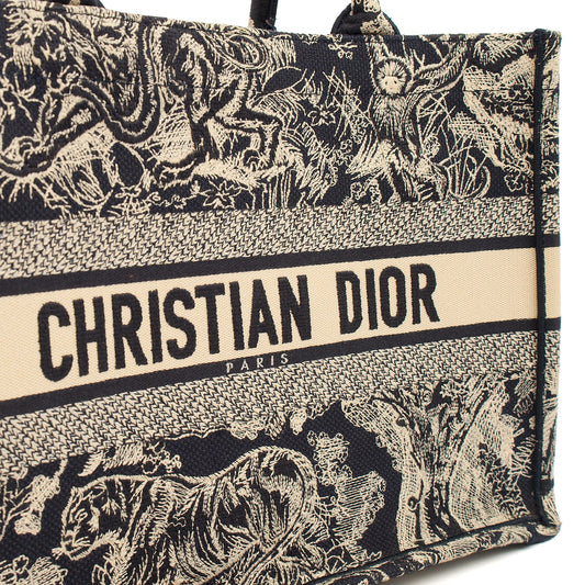 Christian Dior Tote Book Tote - Medium in Blue, Fabric — Side View