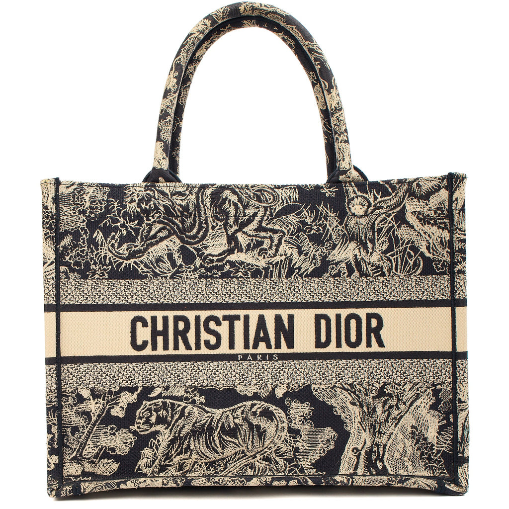 Christian Dior Tote Book Tote - Medium in Blue, Fabric — Front View