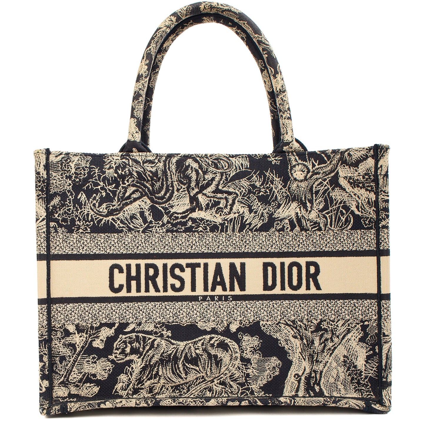 Christian Dior Tote Book Tote - Medium in Blue, Fabric — Front View