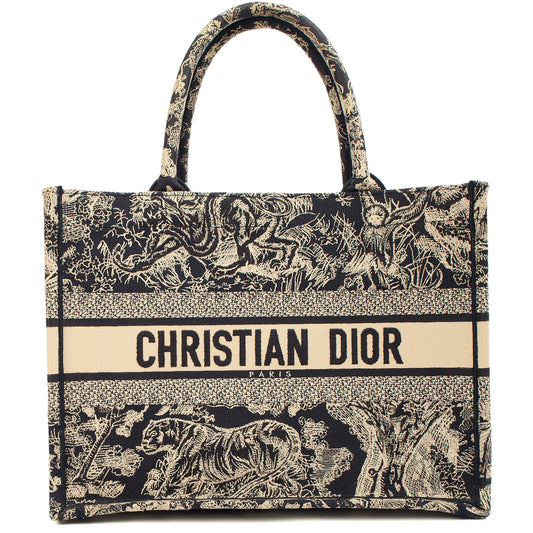 Christian Dior Tote Book Tote - Medium in Blue, Fabric — Front View
