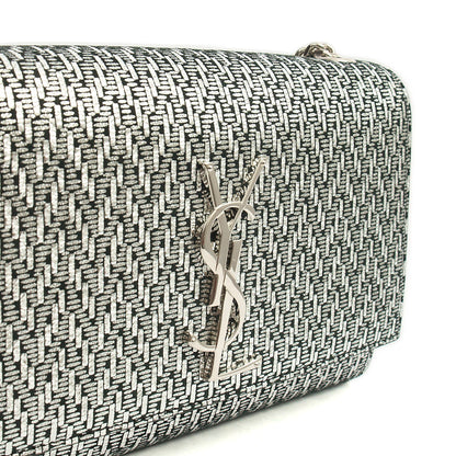 Saint Laurent Cross Body Kate Medium in Metallic, Fabric — Lifestyle View