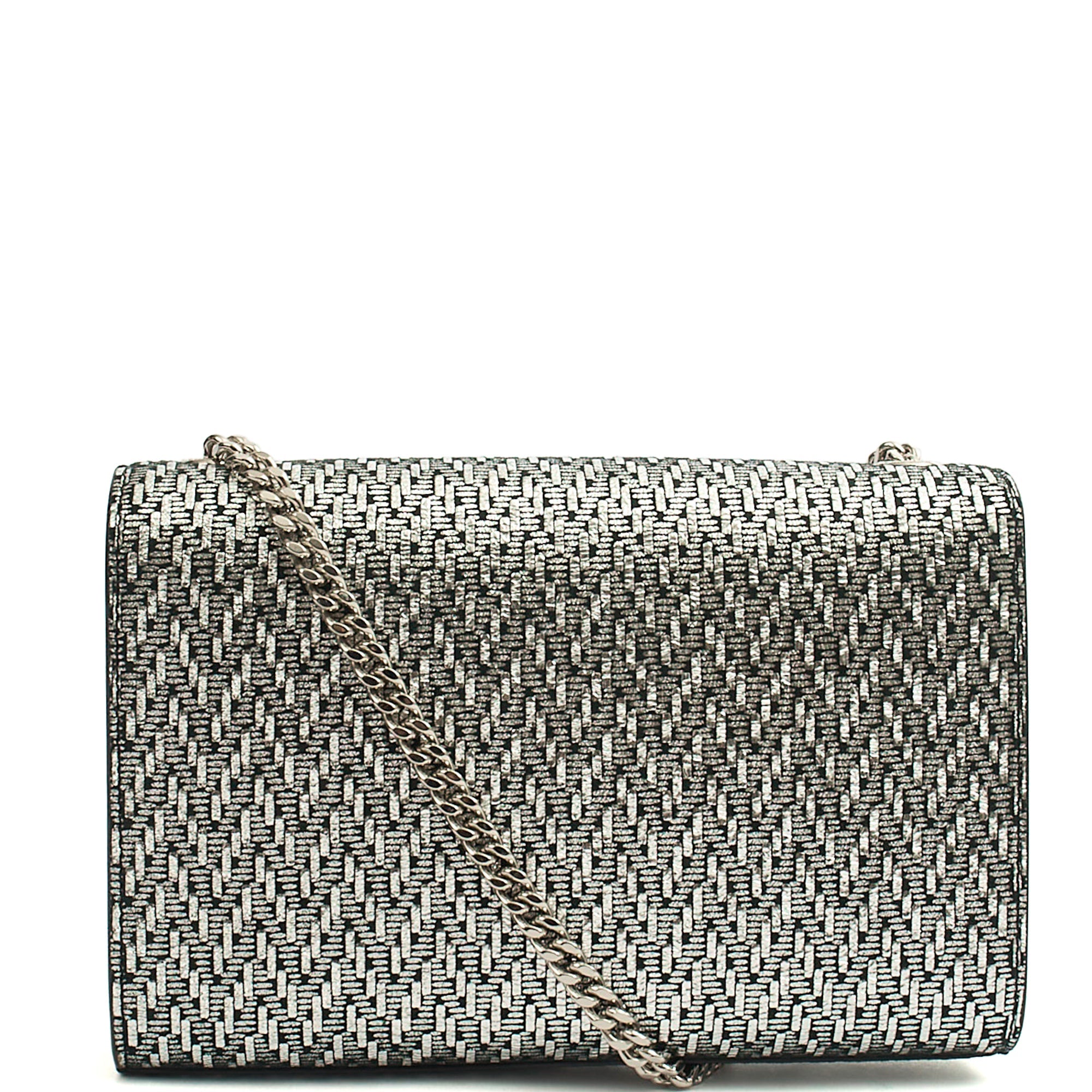 Saint Laurent Cross Body Kate Medium in Metallic, Fabric — Back View