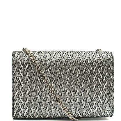 Saint Laurent Cross Body Kate Medium in Metallic, Fabric — Back View
