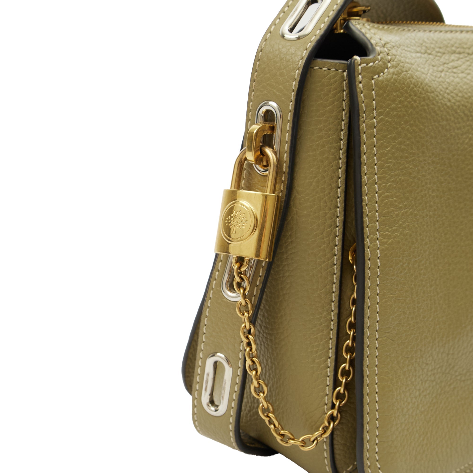 Mulberry Cross Body Billie in Summer Khaki, Leather — Detail View