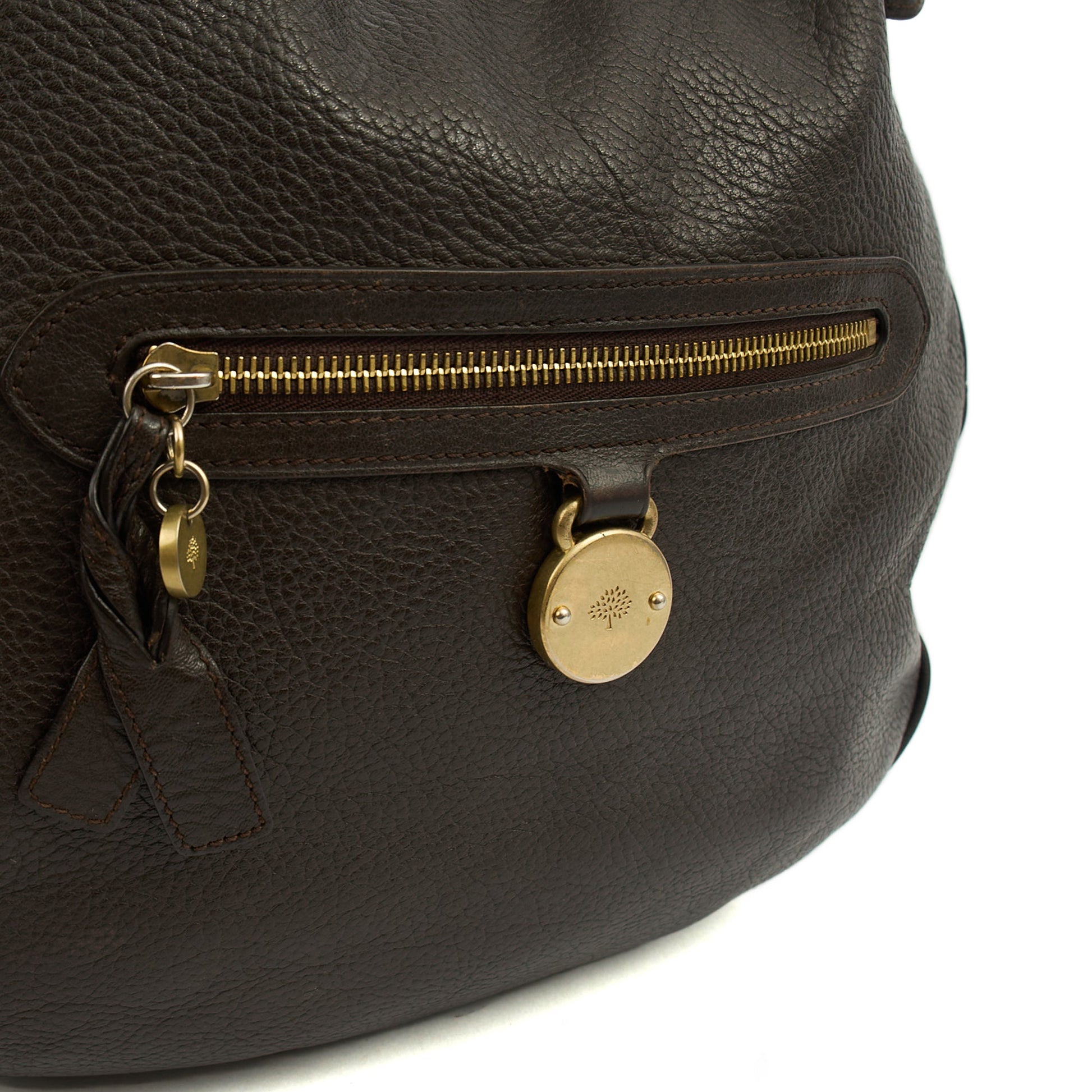 Mulberry Tote Daria Hobo in Amber, Calfskin Leather — Side View