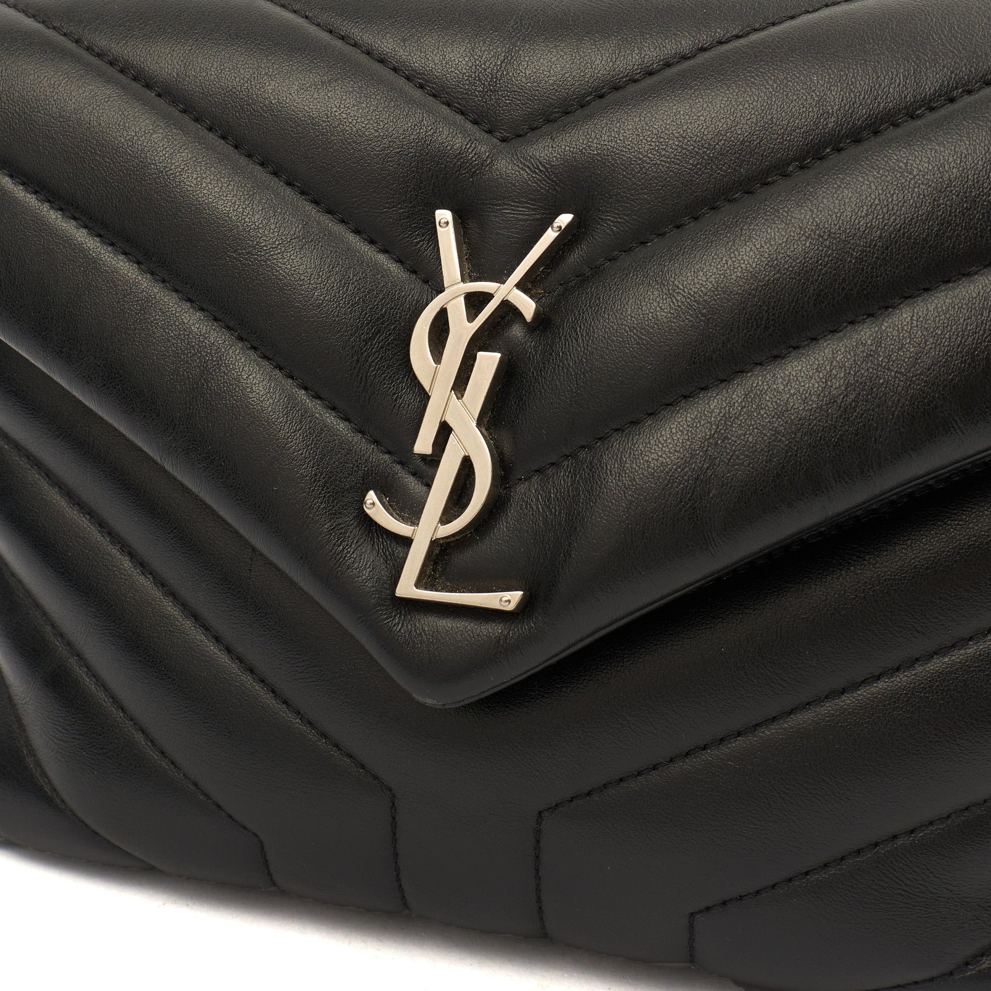Saint Laurent Shoulder Bag Lou Lou - Small in Black, Leather — Side View