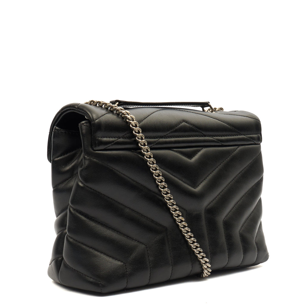 Saint Laurent Shoulder Bag Lou Lou - Small in Black, Leather — Back View
