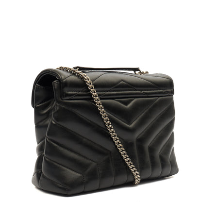 Saint Laurent Shoulder Bag Lou Lou - Small in Black, Leather — Back View