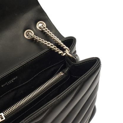Saint Laurent Shoulder Bag Lou Lou - Small in Black, Leather — Lifestyle View