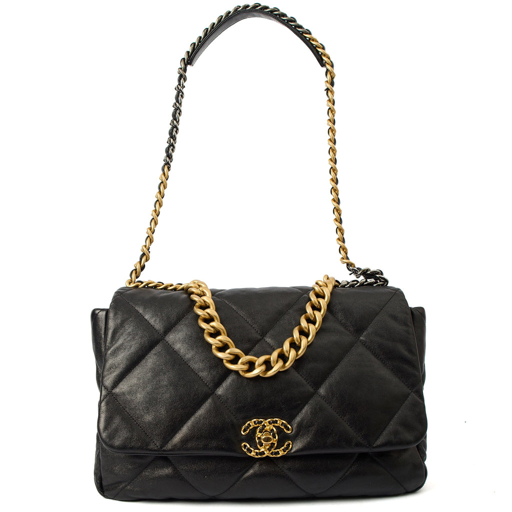 Chanel Shoulder Bag Chanel 19 Maxi in Black, Calfskin Leather — Alternate View 9