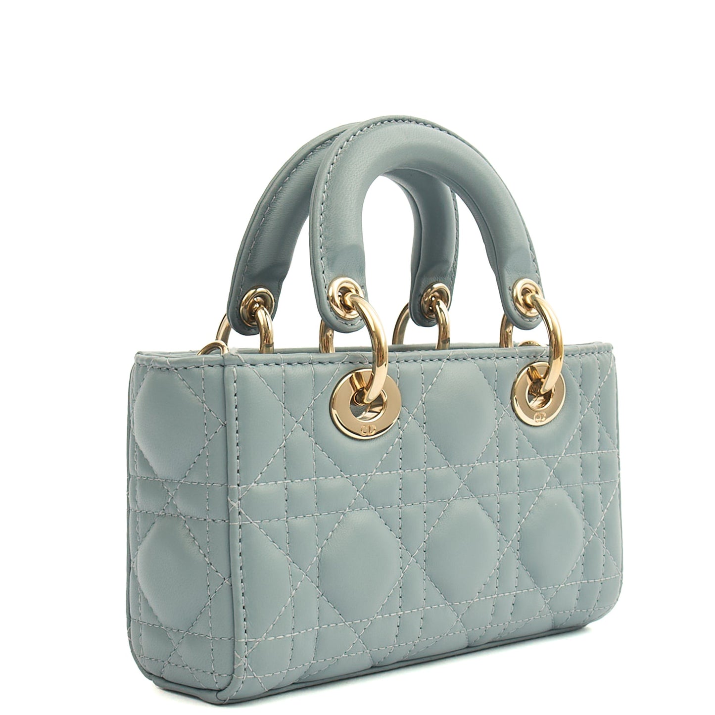 Christian Dior Cross Body Lady D - Joy in Blue, Cannage Quilted Lambskin — Side View