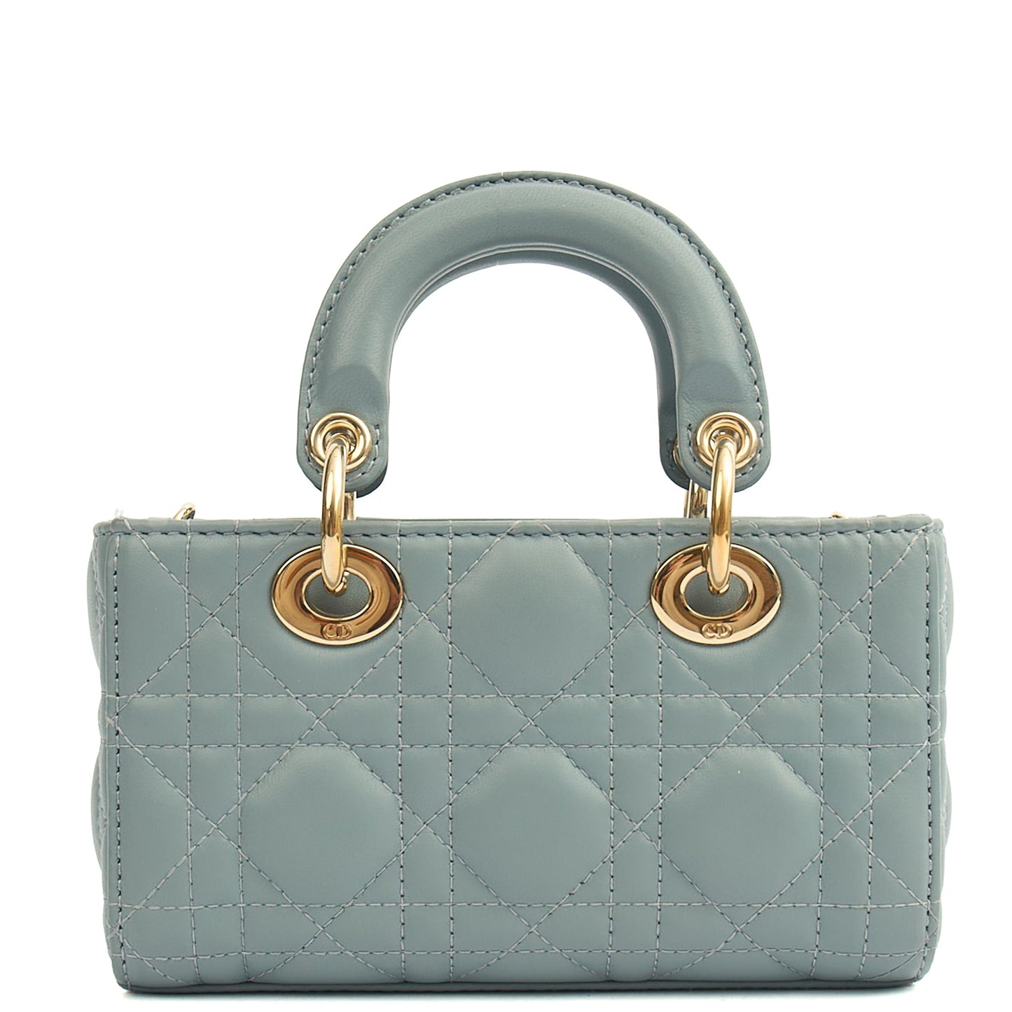 Christian Dior Cross Body Lady D - Joy in Blue, Cannage Quilted Lambskin — Back View