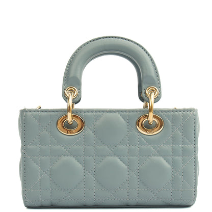Christian Dior Cross Body Lady D - Joy in Blue, Cannage Quilted Lambskin — Back View