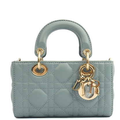 Christian Dior Cross Body Lady D - Joy in Blue, Cannage Quilted Lambskin — Front View