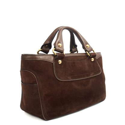 Celine Top Handle Boogie Bag in Brown, Suede — Alternate View 8
