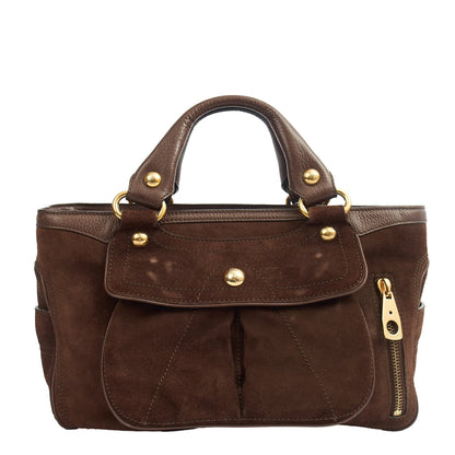 Celine Top Handle Boogie Bag in Brown, Suede — Alternate View 7