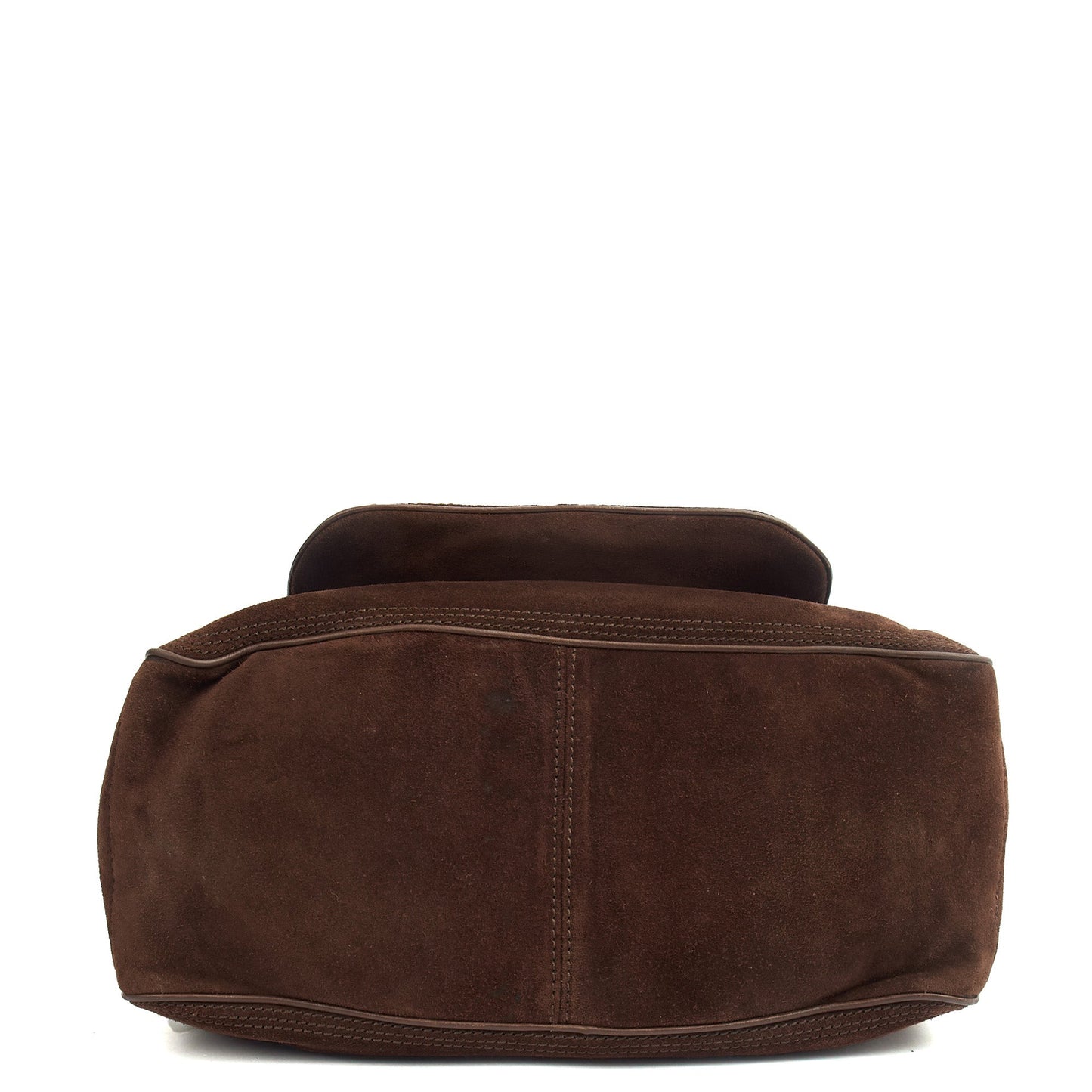 Celine Top Handle Boogie Bag in Brown, Suede — Top View