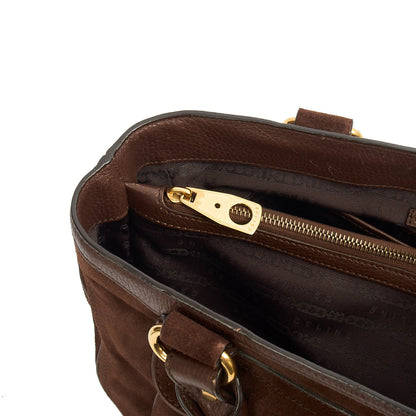 Celine Top Handle Boogie Bag in Brown, Suede — Alternate View 11