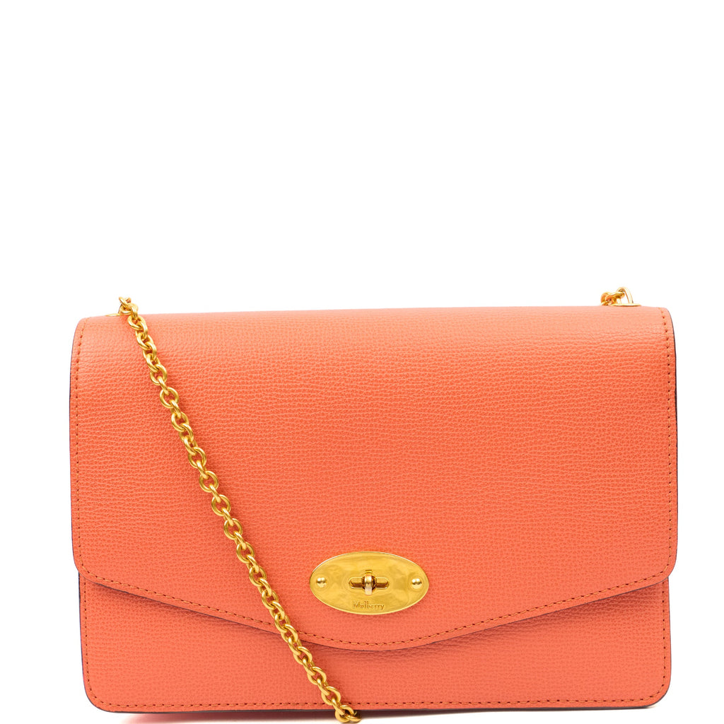 Mulberry Cross Body Darley in Coral Orange, Calfskin Leather — Front View