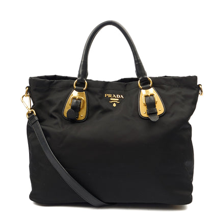 Prada Tote Tote in Black, Nylon — Front View