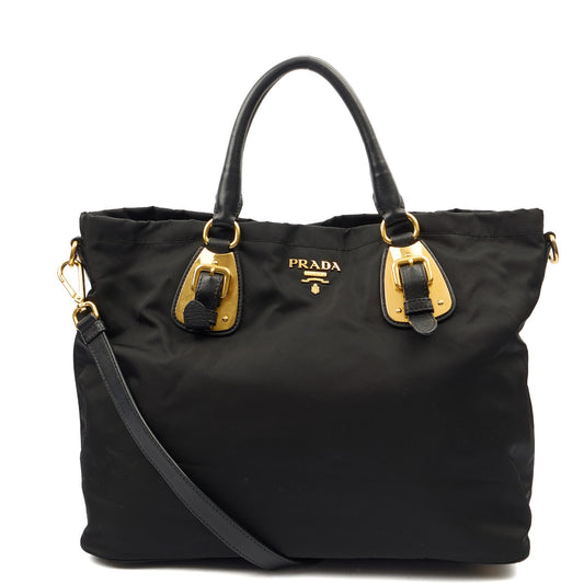 Prada Tote Tote in Black, Nylon — Front View