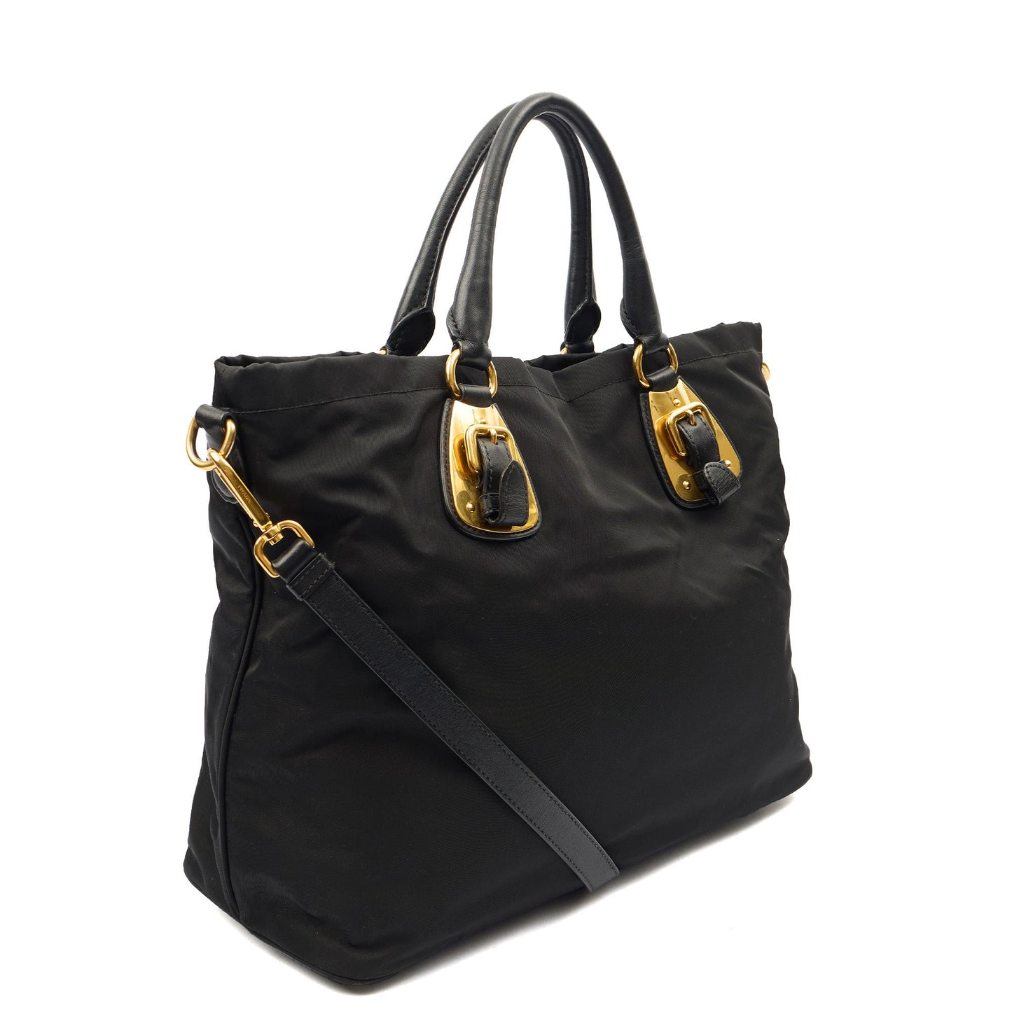Prada Tote Tote in Black, Nylon — Side View