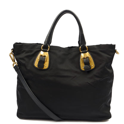 Prada Tote Tote in Black, Nylon — Back View