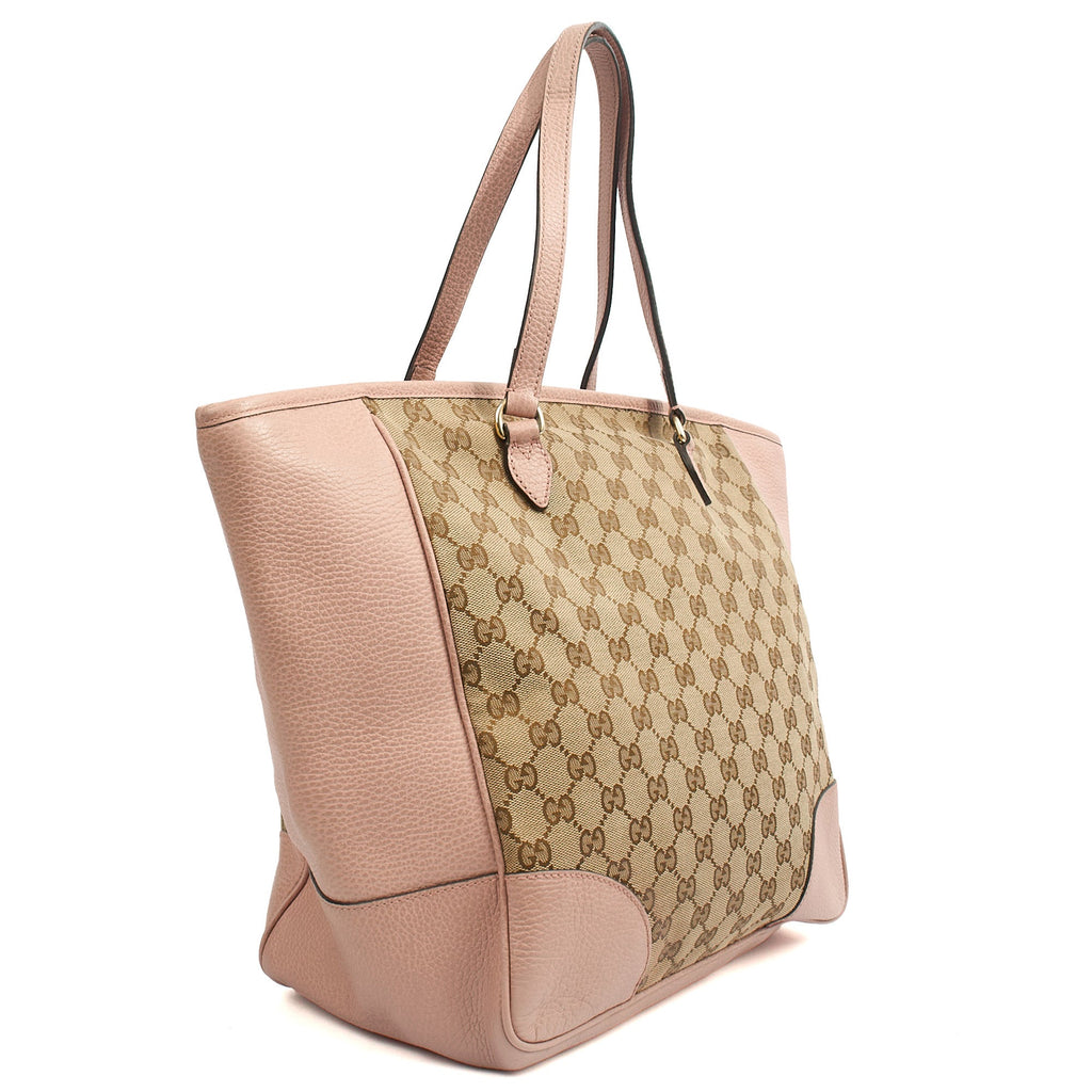 Gucci Tote Abbey Tote in Pink, GG Supreme Canvas — Back View