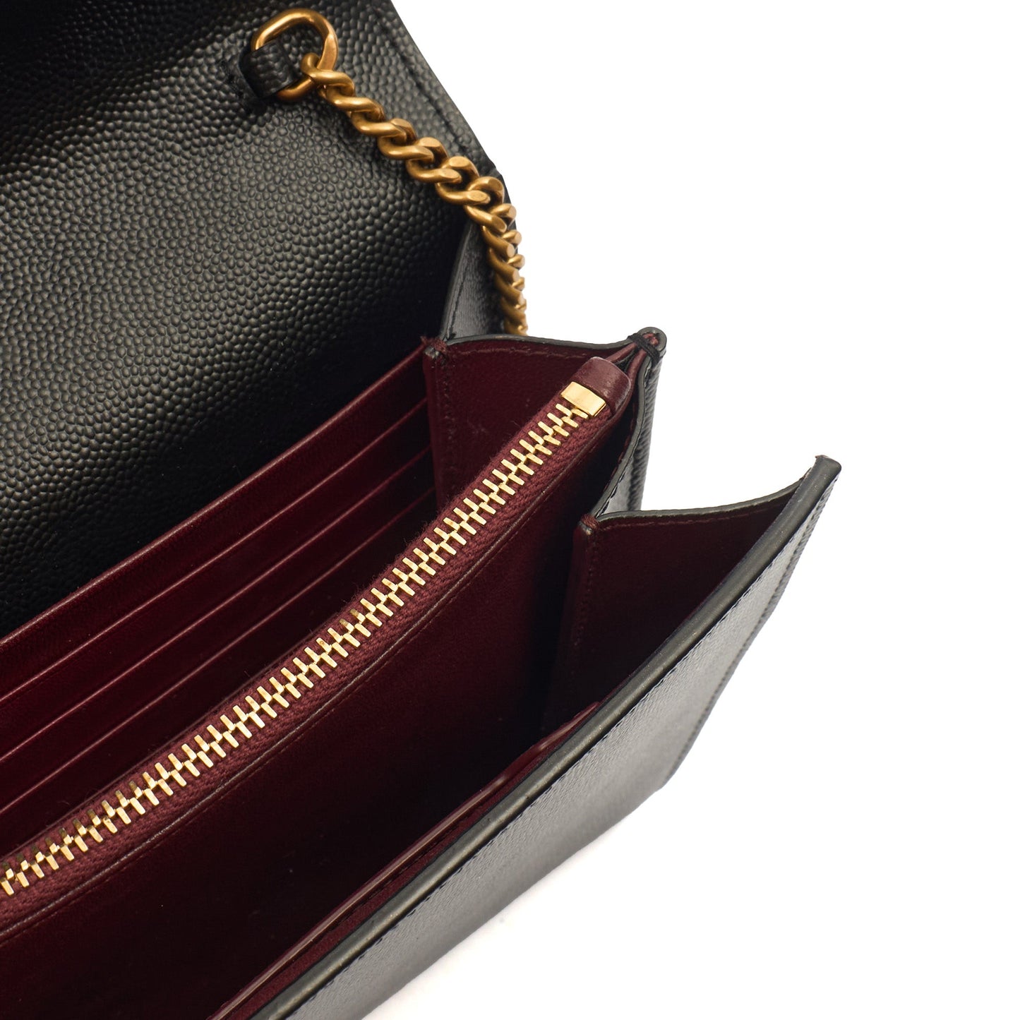 Saint Laurent Cross Body Cassandre Chain Flap Bag in Black, Calfskin Leather — Alternate View 7