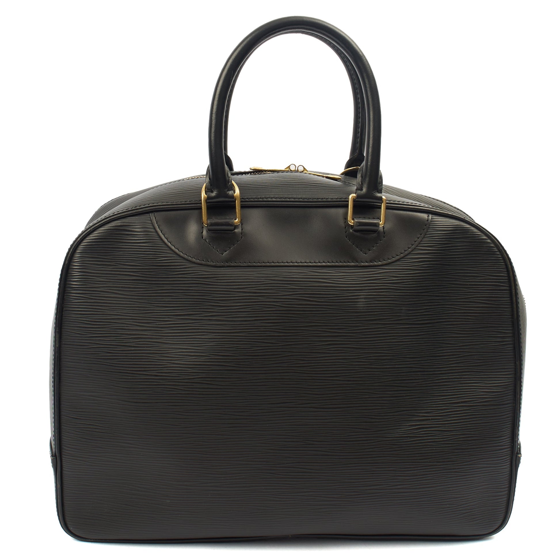 Louis Vuitton Top Handle Sorbonne in Black, Epi Leather — Back View